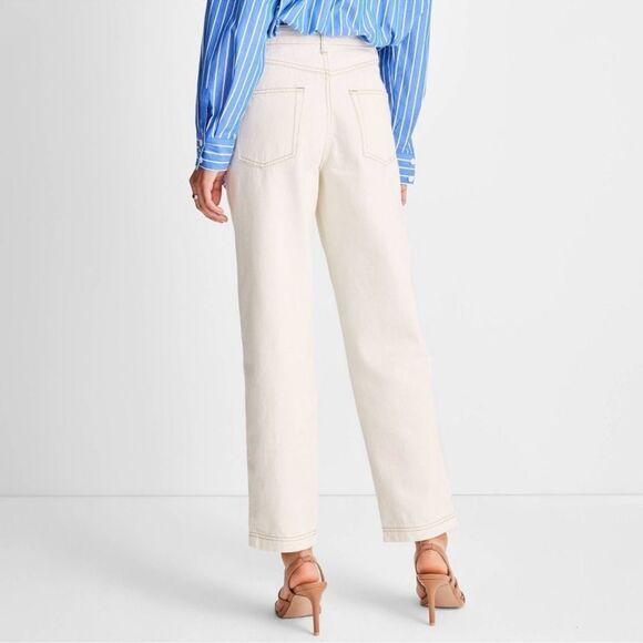 High Rise Cream Jeans - Picture 3 of 7